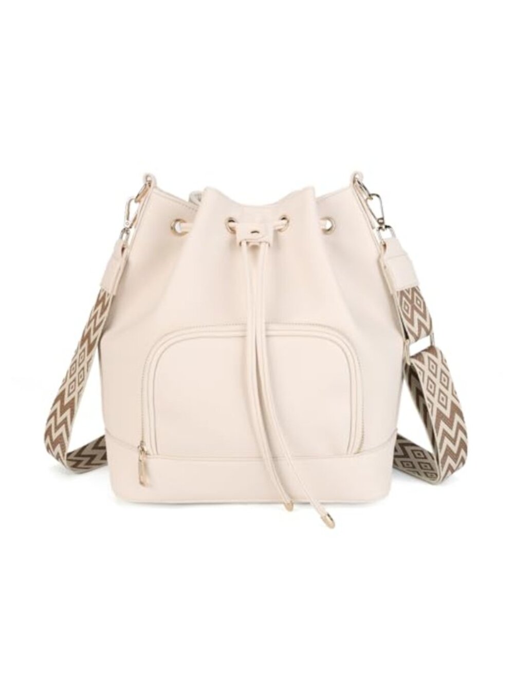 Faux Leather Crossbody Bucket Bag Shoulder Purse for Women